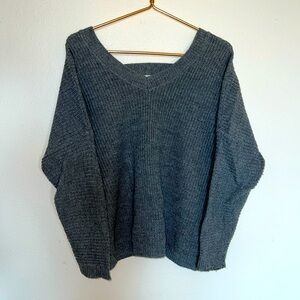 Women’s Grey Open Back Sweater